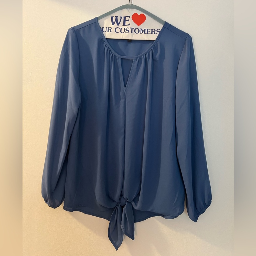 West Kei Long Sleeve keyhole blouse with front tie